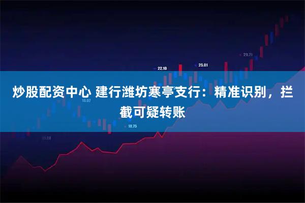 炒股配资中心 建行潍坊寒亭支行：精准识别，拦截可疑转账